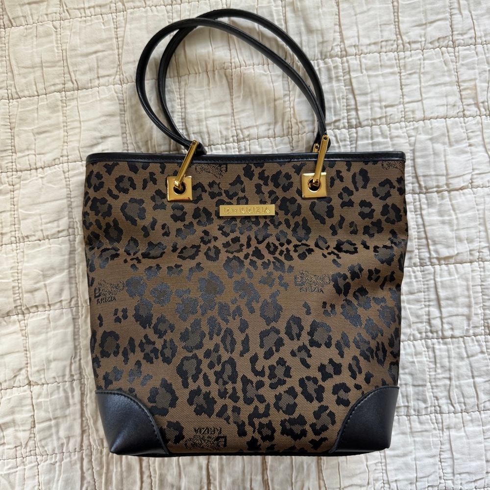 Per te by Krizia Leopard Print Italian Handbag